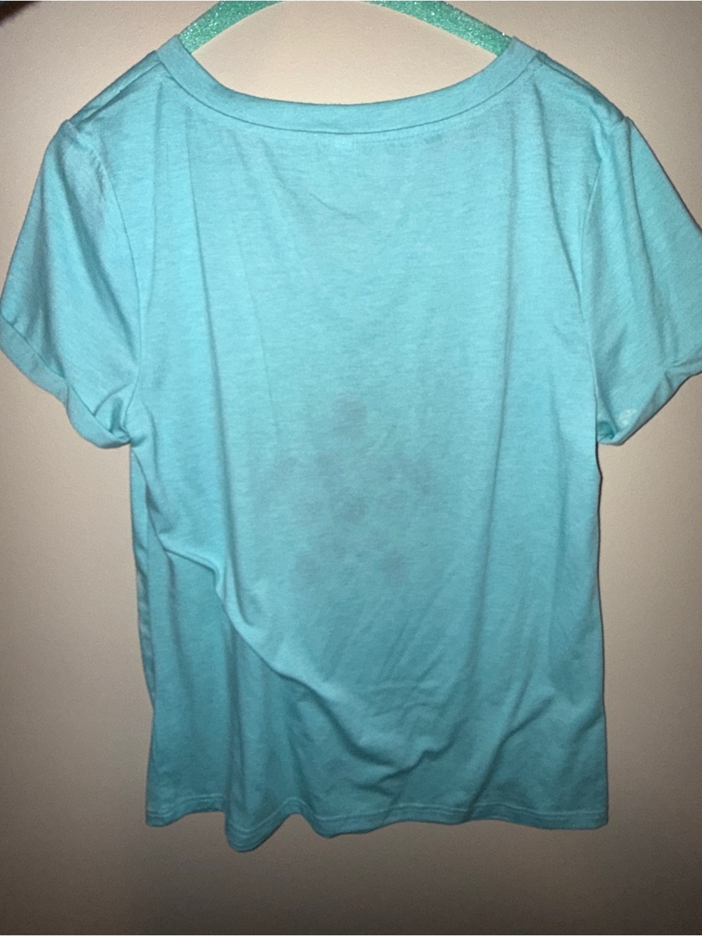 Custom Hand-Painted Purple Sea Turtle V-Neck Tee – Size Medium - Picture 4 of 4